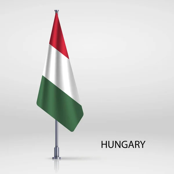 Maďarsko Věší Vlajku Stožár — Stockový vektor