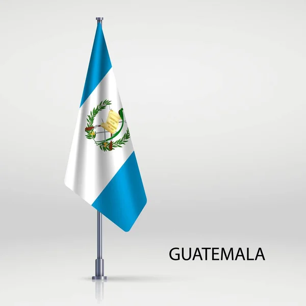 Guatemala Hangende Vlag Vlaggenmast — Stockvector