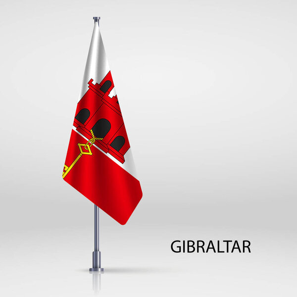 Флаг Гибралтара на флагштоке
