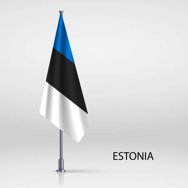 Estland Hangende Vlag Vlaggenmast — Stockvector