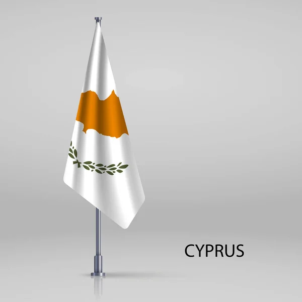 Cyprus Hanging Flag Flagpole — Stock Vector