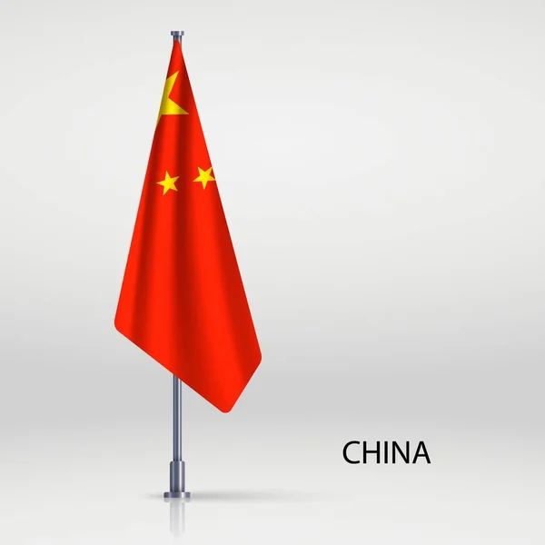 Bandera Colgante China Asta Bandera — Vector de stock