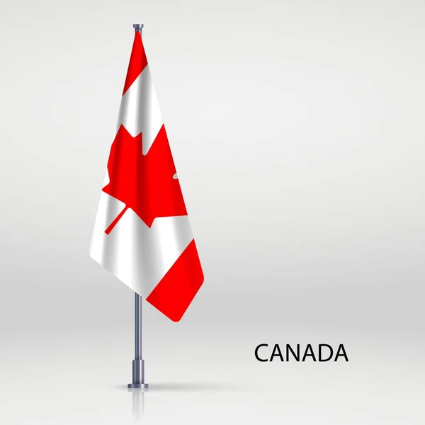 Canadá Pendurado Bandeira Mastro — Vetor de Stock