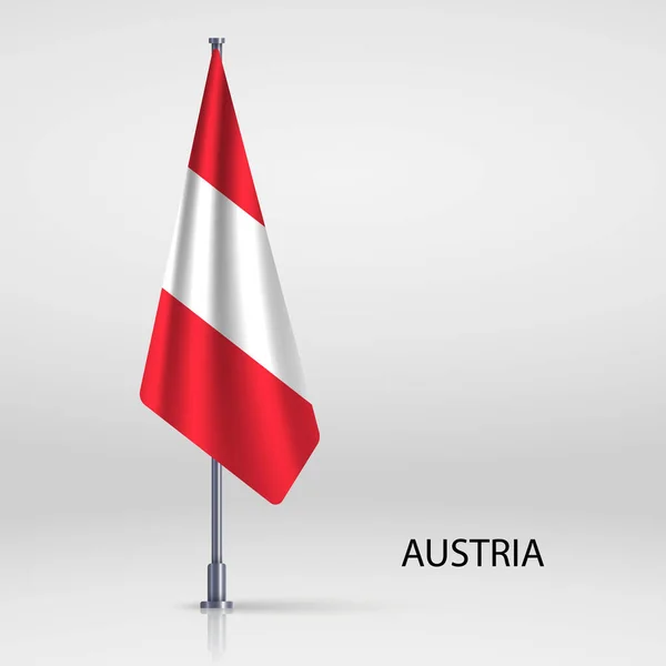 旗竿に旗を掲げるオーストリア — ストックベクタ
