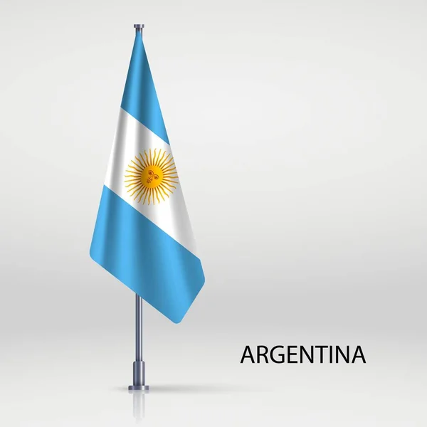 Argentinië Hangende Vlag Vlaggenmast — Stockvector