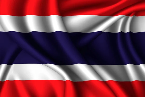 Thailands Nationalflagge Aus Seide Vektor Textur — Stockvektor