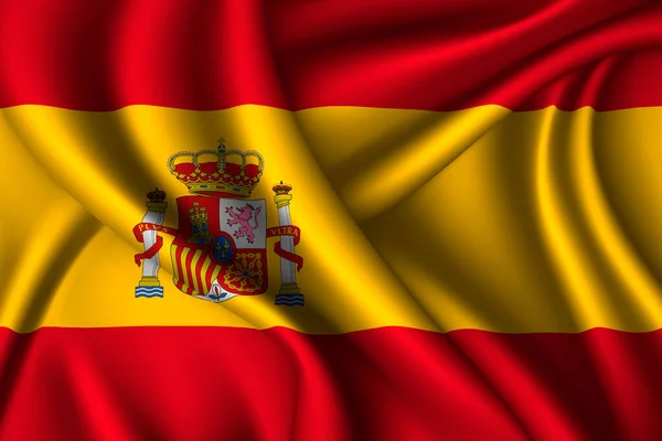 Espagne Drapeau National Soie Texture Tissu Vectoriel — Image vectorielle