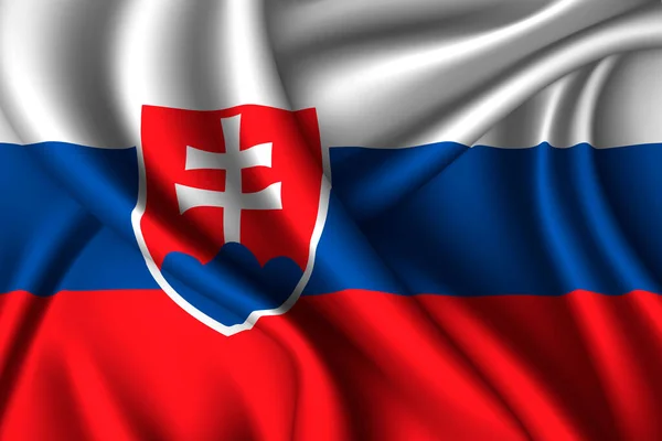Slovakiens Nationella Flagga Silke Vektortextur — Stock vektor
