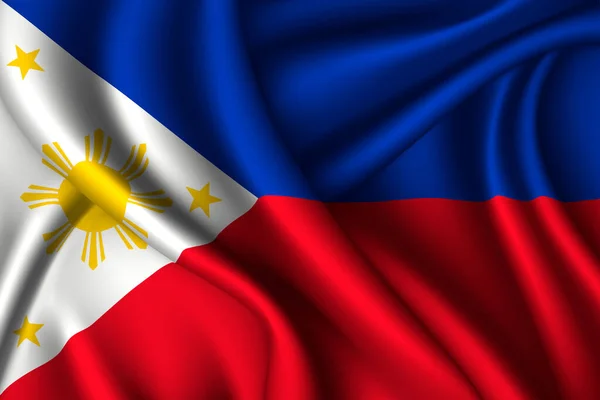 菲律宾的丝绸国旗 矢量织物纹理 — 图库矢量图片