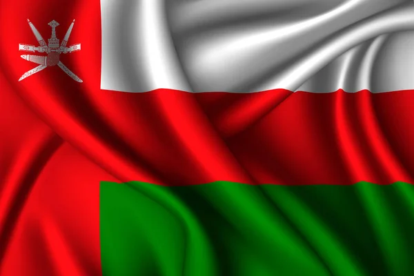 Bandiera Nazionale Seta Dell Oman Tessuto Vettoriale — Vettoriale Stock