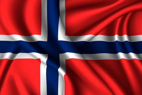 Norvégia Nemzeti Selyemzászló Vektorszövet Szerkezete — Stock Vector