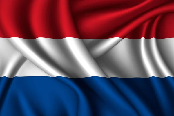 Nederlandse Vlag Van Zijde Vectorweefsel Textuur — Stockvector