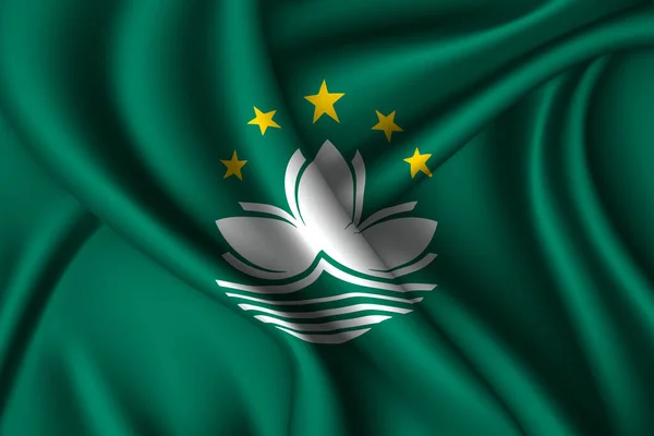 Macau Státní Vlajka Hedvábí Struktura Vektorové Tkaniny — Stockový vektor