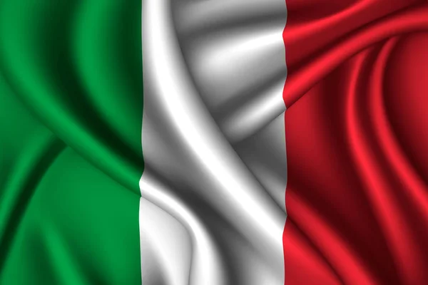 Italia Bandiera Nazionale Della Seta Tessuto Vettoriale — Vettoriale Stock