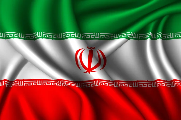 Iran Bandiera Nazionale Seta Tessuto Vettoriale — Vettoriale Stock