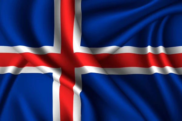 冰岛的丝绸国旗 矢量织物纹理 — 图库矢量图片