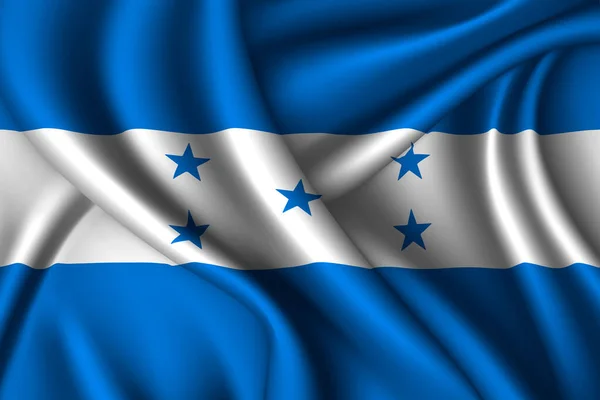 洪都拉斯的丝绸国旗 矢量织物纹理 — 图库矢量图片