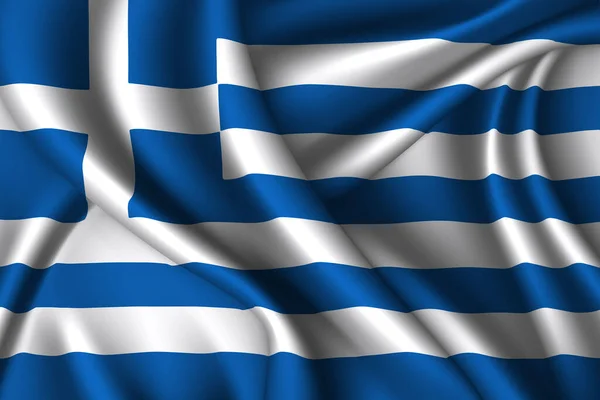Griechische Nationalflagge Aus Seide Vektor Textur — Stockvektor
