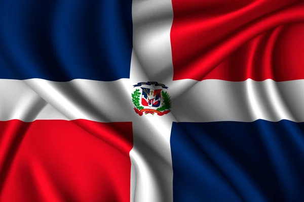 Bandera Nacional Seda República Dominicana Textura Tejido Vectorial — Archivo Imágenes Vectoriales