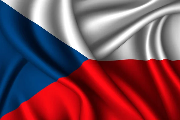 Tjeckiska Republikens Flagga Silke Vektortextur — Stock vektor