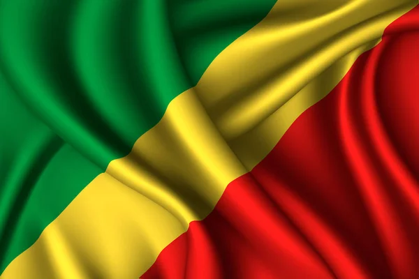 絹のコンゴ国旗 ベクトル生地の質感 — ストックベクタ