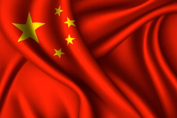 China Nationale Vlag Van Zijde Vectorweefsel Textuur — Stockvector