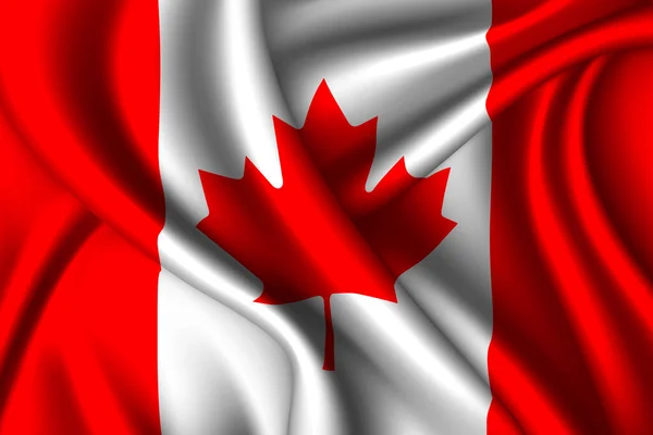 Kanada Ulusal Ipek Bayrağı Vektör Kumaş Dokusu — Stok Vektör