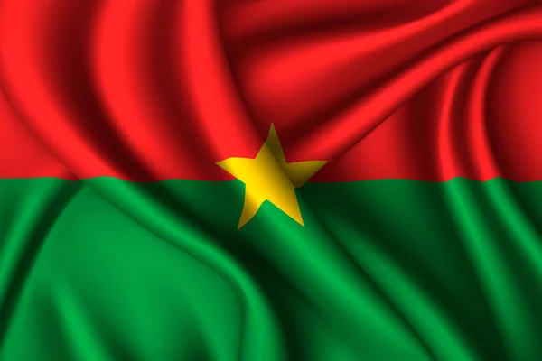 Burkina Faso Bandera Nacional Seda Textura Tejido Vectorial — Vector de stock