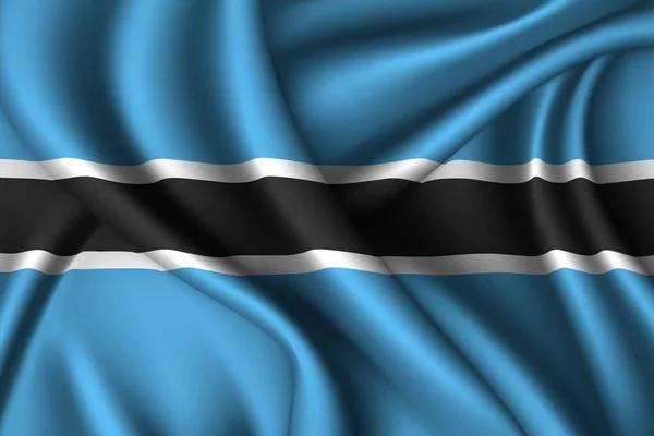 Bandera Nacional Seda Botswana Textura Tejido Vectorial — Vector de stock