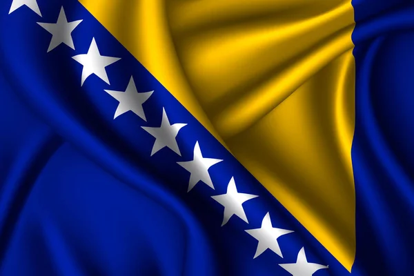 Bosna Národní Vlajka Hedvábí Textilní Textura — Stockový vektor