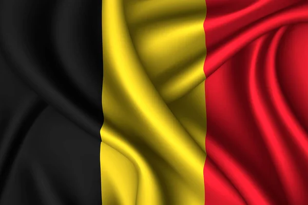 Drapeau National Belge Soie Texture Tissu — Image vectorielle