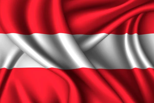 Австрийский Национальный Флаг Шелка Текстура Ткани — стоковый вектор