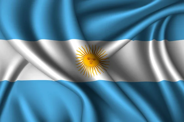 Argentinië Nationale Vlag Van Zijde Vectorweefsel Textuur — Stockvector