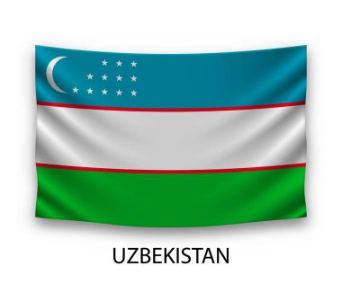 Özbekistan 'ın ipek bayrağı. Vektör illüstrasyonu.