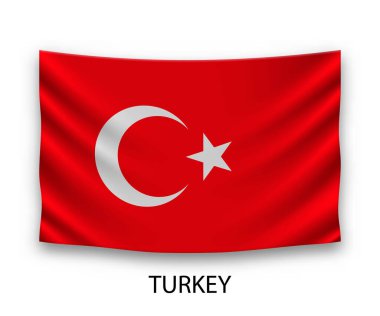Türkiye 'nin ipek bayrağı asılıyor. Vektör illüstrasyonu.
