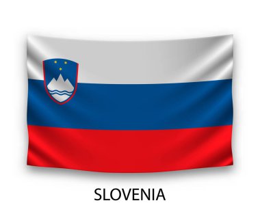 Slovenya 'nın ipek bayrağı. Vektör illüstrasyonu.