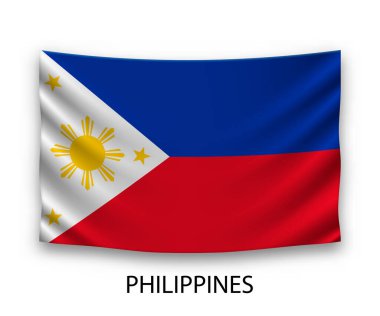 Filipinler 'in ipek bayrağı. Vektör illüstrasyonu.