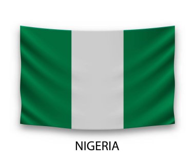 Nijerya 'nın ipek bayrağı. Vektör illüstrasyonu.