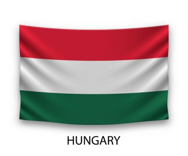 Macaristan 'ın ipek bayrağı. Vektör illüstrasyonu.