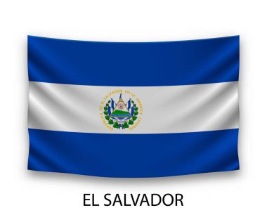 El Salvador 'un ipek bayrağı. Vektör illüstrasyonu.