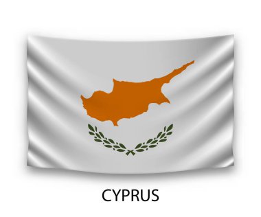Kıbrıs 'ın ipek bayrağı. Vektör illüstrasyonu.