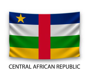 Orta Afrika Cumhuriyeti 'nin ipek bayrağı. Vektör illüstrasyonu.