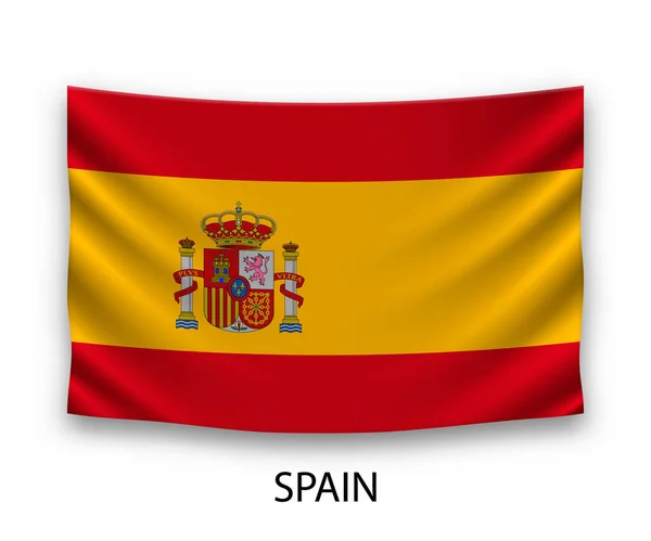 Hängande Sidenflagga Spanien Vektorillustration — Stock vektor