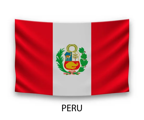 Bandiera Seta Appesa Del Perù Illustrazione Vettoriale — Vettoriale Stock