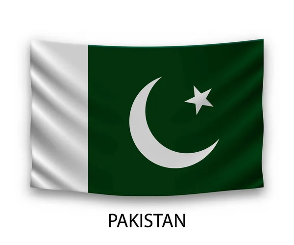 Drapeau Suspendu Soie Pakistan Illustration Vectorielle — Image vectorielle
