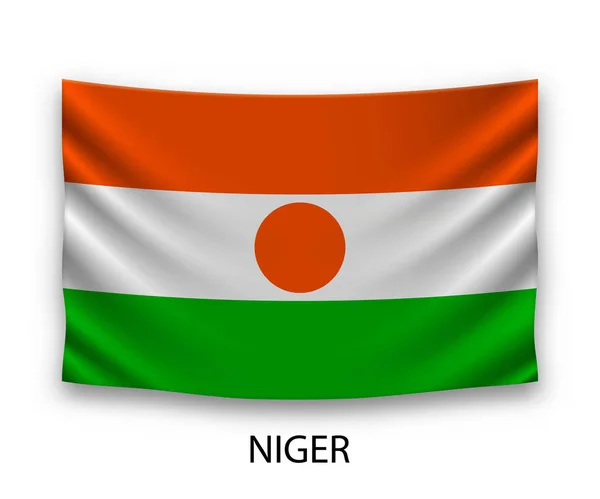 Bandera Seda Colgante Níger Ilustración Vectorial — Vector de stock