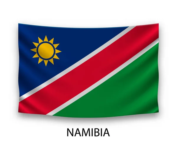 Bandeira Seda Namíbia Ilustração Vetorial —  Vetores de Stock