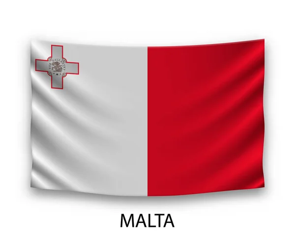 Bandera Seda Colgante Malta Ilustración Vectorial — Vector de stock