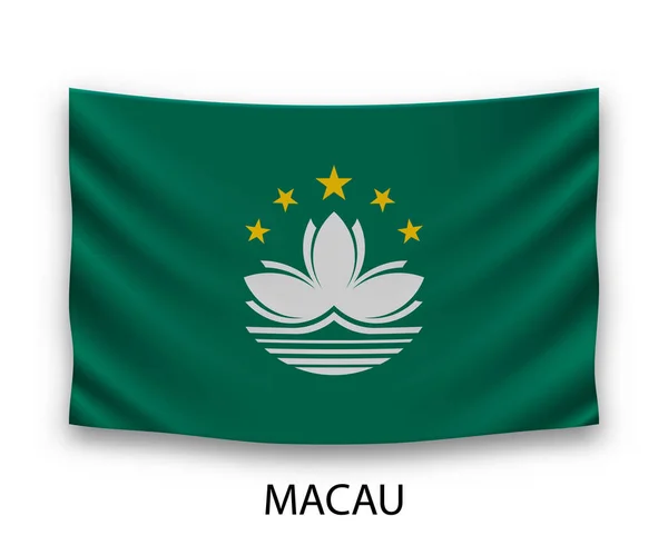 Hanging Silk Flag Macau Vector Illustration — Stock Vector