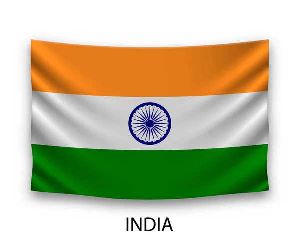 Bandera Seda Colgante India Ilustración Vectorial — Vector de stock